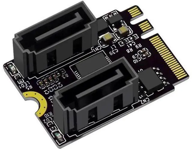 Main image of Aomoproing M.2 (A+E Key) to 2-Port SATA3.0 Expansion Card Key A+E M.2 to SATA Adapter Card Free Drive JMB582 Chipset