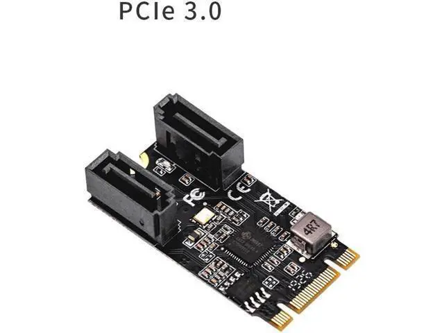 Alt view image 3 of 3 - Aomoproing 2 Port SATA III 6gb/s M.2 21x41mm M Key and B Key Controller Adapter Card SATA 6G Internal