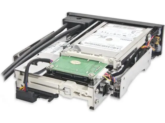 Alt view image 2 of 7 - Aomoproing 5.25" Bay Tray Less Mobile Rack for 3.5" and 2.5" Sata III HDD with Extra 2 Port USB 3.0, Black/White