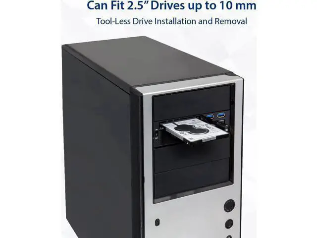Alt view image 3 of 7 - Aomoproing 5.25" Bay Tray Less Mobile Rack for 3.5" and 2.5" Sata III HDD with Extra 2 Port USB 3.0, Black/White