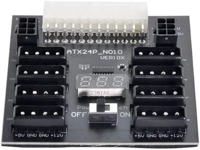 Alt view image 2 of 3 - For CHIA ETH BTC Mining Miner ATX PSU Server Power Board Power Supply Board 24Pin to IDE 8x 4Pin +2x 6Pin