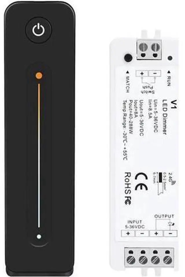 Main image of Aomoproing LED Dimmer 12V 5V 24V 36V 8A PWM Wireless RF Switch With 2.4G Brightness Adjustment Contact Remote For Led Single Color Strip