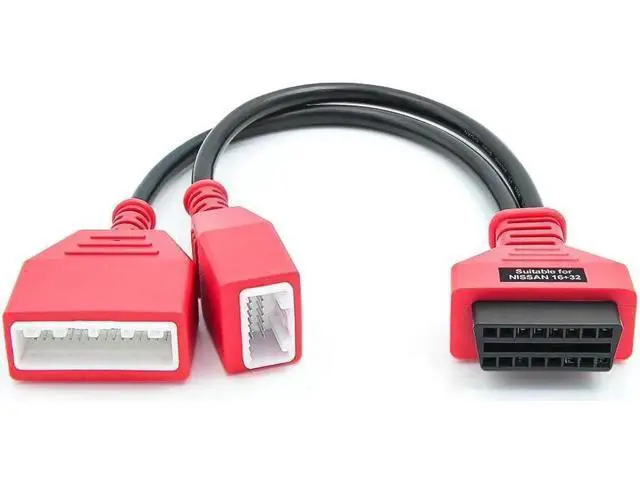 Alt view image 2 of 7 - Aomoproing for Nissan Key programmer 32pin 16Pin to 16pin OBD2 Extension Cable Male to Female Car ECU auto Tool OBD 2 Connector