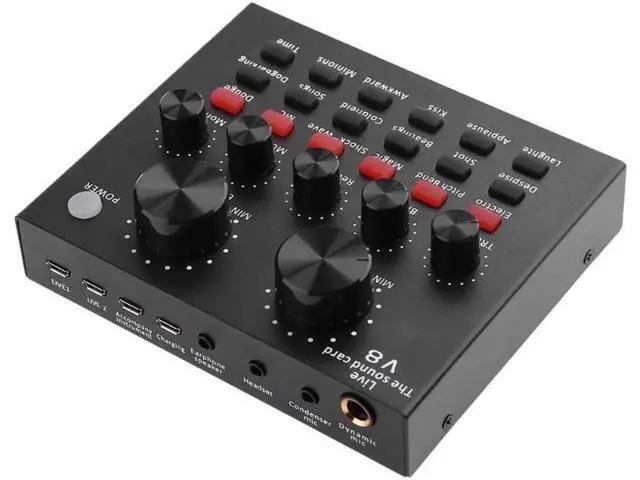 Alt view image 2 of 5 - Audio USB Headset Microphone Webcast Live Sound Card for Youtuber 18 Sound Effects 6 Modes Sound Card for Phone Computer