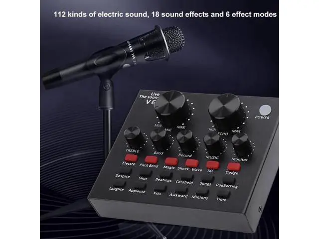 Alt view image 5 of 5 - Audio USB Headset Microphone Webcast Live Sound Card for Youtuber 18 Sound Effects 6 Modes Sound Card for Phone Computer