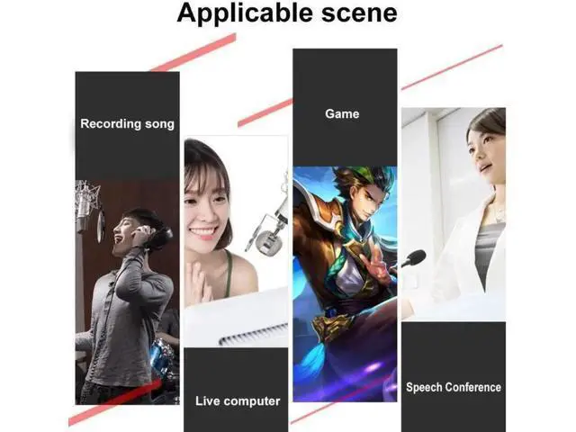 Alt view image 4 of 5 - Audio USB Headset Microphone Webcast Live Sound Card for Youtuber 18 Sound Effects 6 Modes Sound Card for Phone Computer