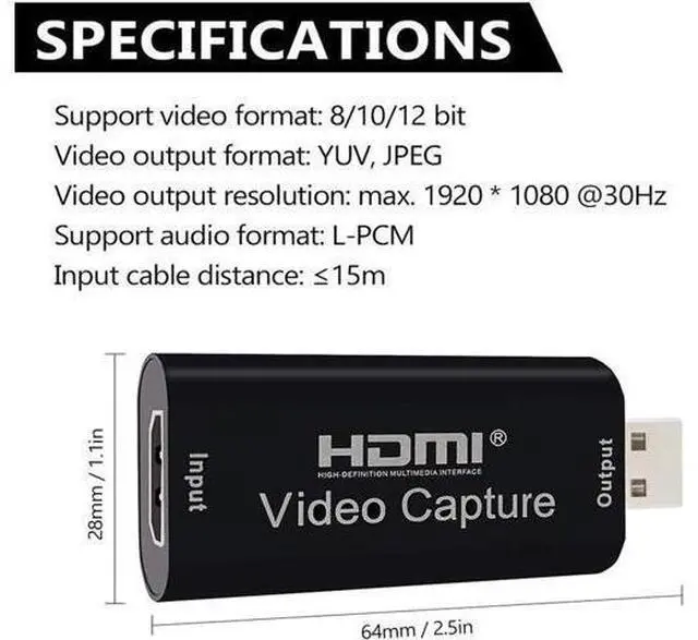Alt view image 4 of 6 - Aomoproing Video Capture Card USB Video Grabber Record Card for Live Stream Broadcast Card Game Capture Card