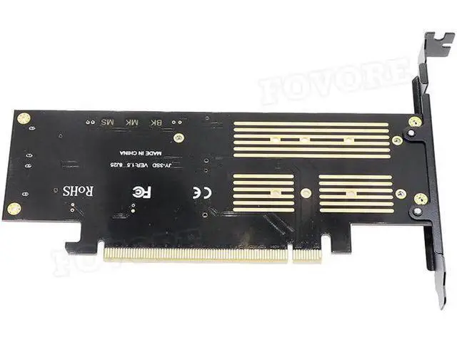 Alt view image 2 of 5 - Aomoproing to m2 adapter M.2 NVMe AHCI NGFF B M key mSATA 3 in 1 SSD adaper PCI express X16 to m.2 converter card