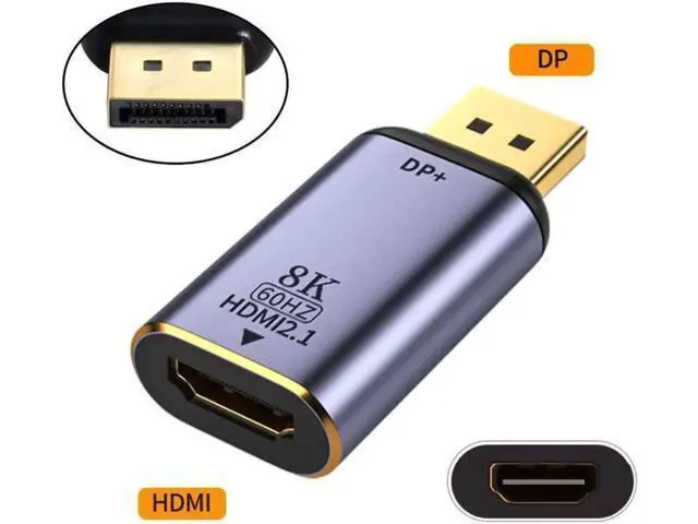 Alt view image 2 of 3 - Aomoproing DisplayPort 1.4 Source to HDTV 2.0 Display 8K 60hz UHD 4K DP to HDTV Male Monitor Adapter Connector