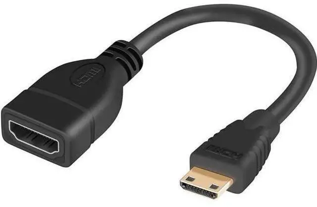 Alt view image 5 of 6 - Aomoproing CableCreationMini-HDMI Male to HDMI Female Adapter Bundle with 10ft Ultra Thin HDMI Cable