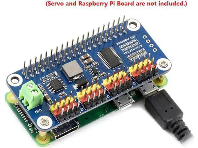 Alt view image 4 of 5 - 16-CH 12-Bit PWM Servo Motor Driver Module Shield Expansion Board HAT for Raspberry Pi RPI Zero W WH 3B Plus 4B