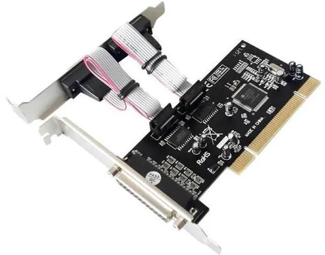 Main image of PCI to 2 port RS232 RS-232 Serial Port COM & DB25 Printer Parallel Port LPT to PCI Card Adapter Converter MOSCHIP MCS9865 Chip