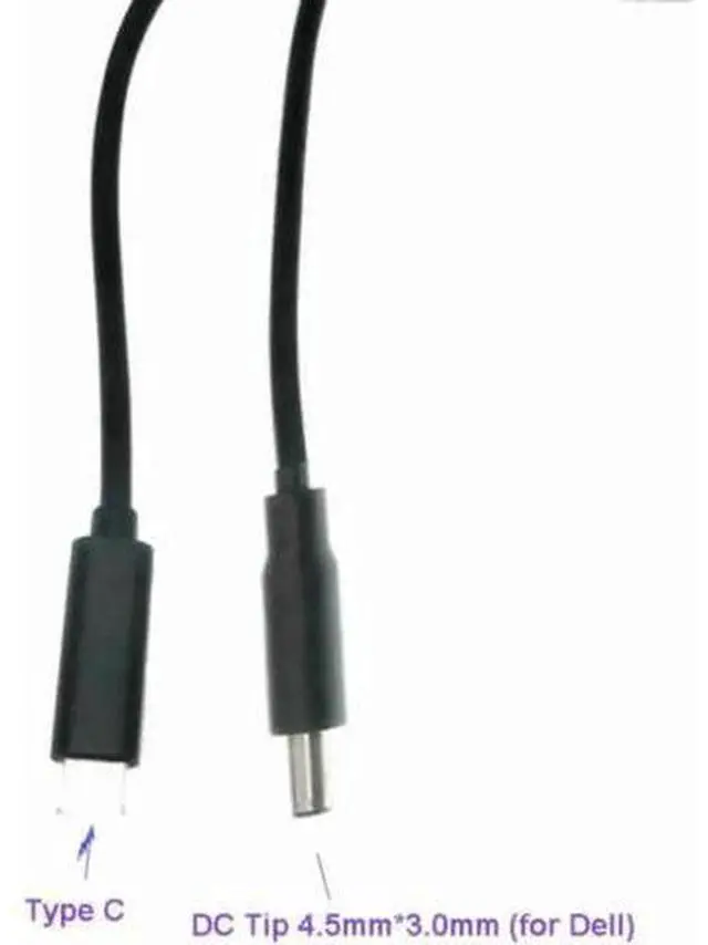 Alt view image 2 of 2 - FOR PD USB C type c male to DC 4.5x3.0*0.6mm for s 1.5m cable 65W Ultrabook XPS: XPS 12 XPS 13 Series