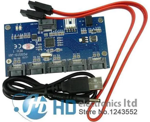 Main image of 1 to 5 Port SATA II / SATA 2.0 Multiplier adapter SATA 3GB PM riser card