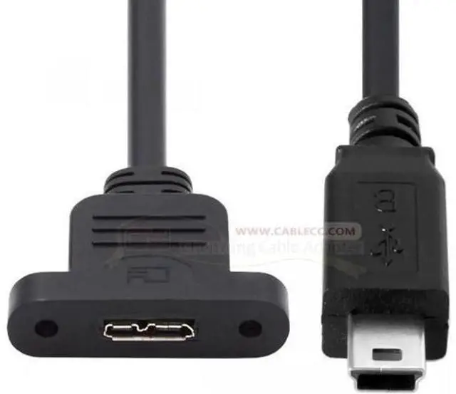 Main image of FOR Type-B USB2.0 Male to Micro 3.0 Type-B Female Screw Mount Type Extension Cable 480Mbps
