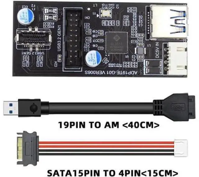 Main image of FOR PCBA Type Splitter HUB 5Gbps Dual Ports USB 3.0 19/20Pin Female to Single 19/20Pin Header for Adapter