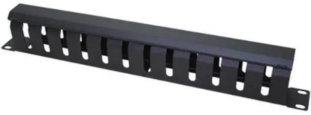 Main image of 1U Cable Management Horizontal Mount 19 Inch Server Rack , 12 Slot Metal Finger Duct Wire Organizer With Cover