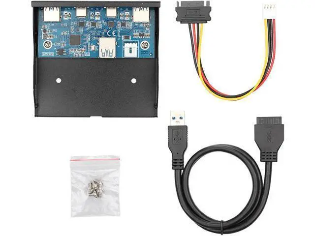 Alt view image 2 of 3 - USB-C & USB 3.0 HUB 4 Ports Front Panel to Motherboard 20Pin Connector Cable for 3.5" Floppy Bay