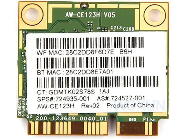 Alt view image 2 of 3 - BroadCom BCM4352 BCM94352HMB Half Mini PCIe PCI-express Wireless WIFI WLAN BT Bluetooth Card 802.11AC 867Mhz for 724935-001
