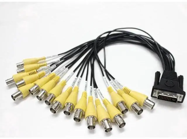 Main image of DVI Male to BNC Female Breakout Cable DVI 24+5 to 16 BNC VIDEO+1 BNC VID OUT line For Geovision GV-1480A DVR CCTV Card