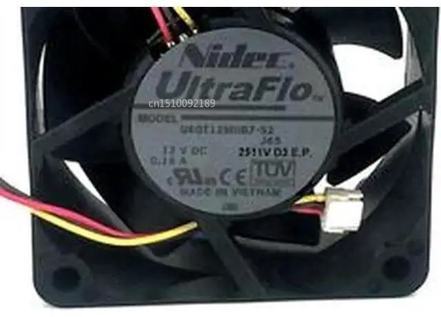 Main image of Ventilador enfriador de servidor para U60T12MUB7-52 J65 DC 12V 0.16A 60x60x25mm