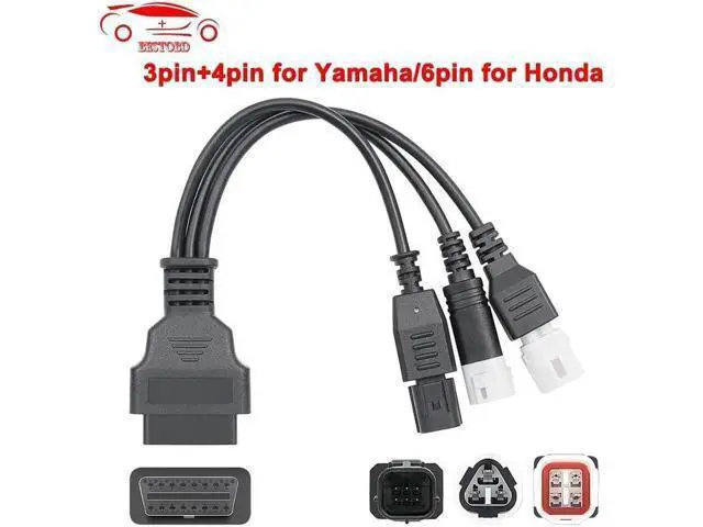 Alt view image 6 of 7 - For Yamaha 3pin 4pin For Honda 6pin to 16pin Motorcycle OBD 2 Extension Cable Male to Female Diagnostic Tool moto OBD2 Connector