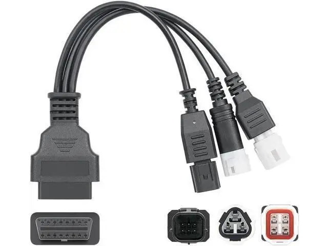 Alt view image 7 of 7 - For Yamaha 3pin 4pin For Honda 6pin to 16pin Motorcycle OBD 2 Extension Cable Male to Female Diagnostic Tool moto OBD2 Connector