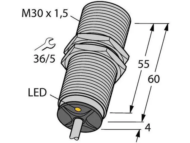 Alt view image 2 of 2 - TURCK BI10-M30-AZ3X/S90 5M 4316411 Inductive sensor