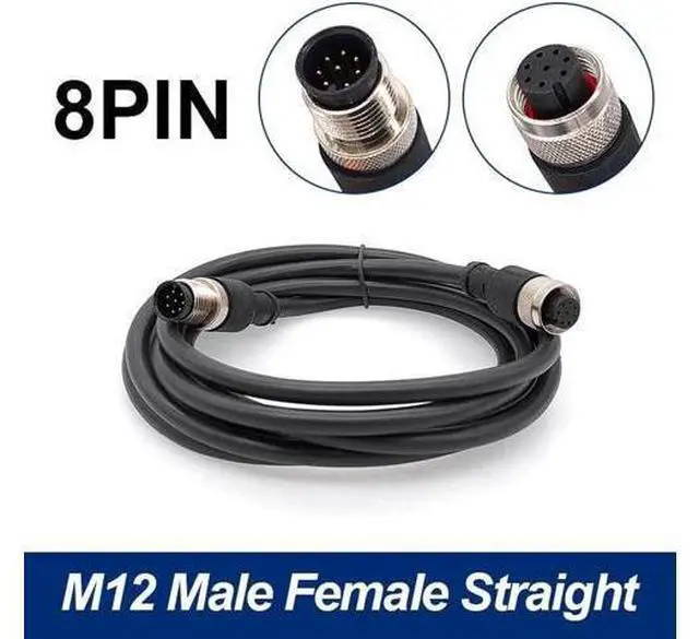 Main image of M12 sensor connector cable double head waterproof line male female 2m wire waterproof 4Pin 5Pin 8Pin sensor connectors(Straight F to M 8p)