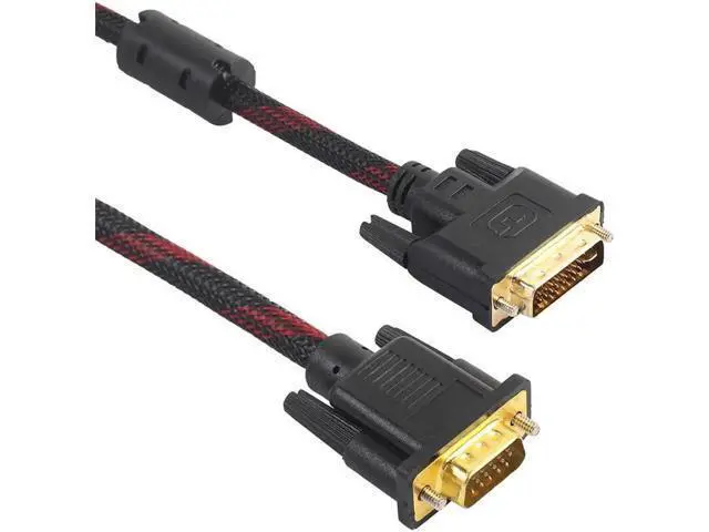 Alt view image 4 of 5 - 1.4m DVI Male to VGA Male DVI-I Cable 24 + 5 VGA Turn Cable Connector Cable to DVI-I to VGA Video for HDTV DVD Notebook