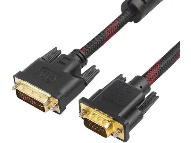 Alt view image 3 of 5 - 1.4m DVI Male to VGA Male DVI-I Cable 24 + 5 VGA Turn Cable Connector Cable to DVI-I to VGA Video for HDTV DVD Notebook