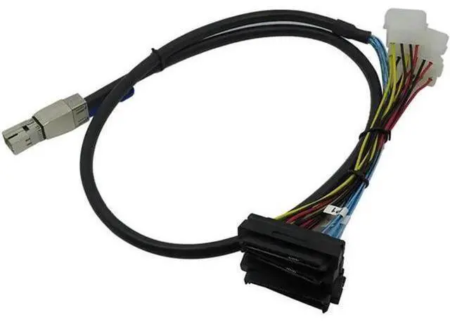Alt view image 2 of 2 - FOR 1M External Hard Drive Cable High Density SFF-8644 To SFF-8482 Server Flat Head Interface Hard Drive Cable