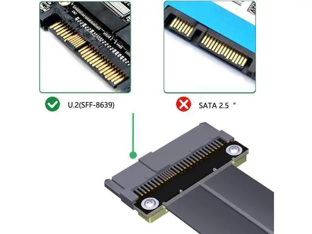 Alt view image 3 of 3 - Riser Cable 20cm SFF-8639 U.2 to NGFF M.2 Key M Extension Cable Flexible Cable Riser Card Extension Port Adapter for U2 NVME SSD