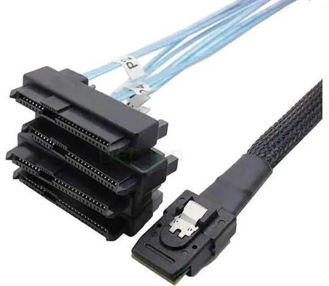 Main image of Internal 36 Pin Mini SAS SFF-8087 Host to 4 SFF-8482 Target SAS Hard Disk and SATA Power Cable 100cm
