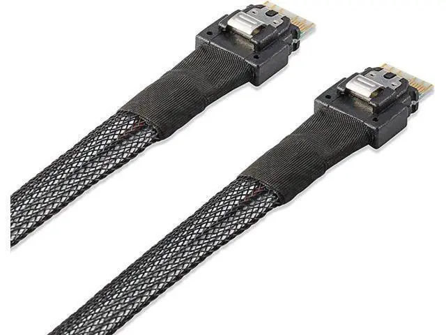 Alt view image 2 of 3 - Slim SAS 38P SFF-8654 to SFF8654 / MINI SAS 38P SFF-8654 to SFF-8643 12Gbps Server Hard Drive HDD Data Transmission Cable 50cm