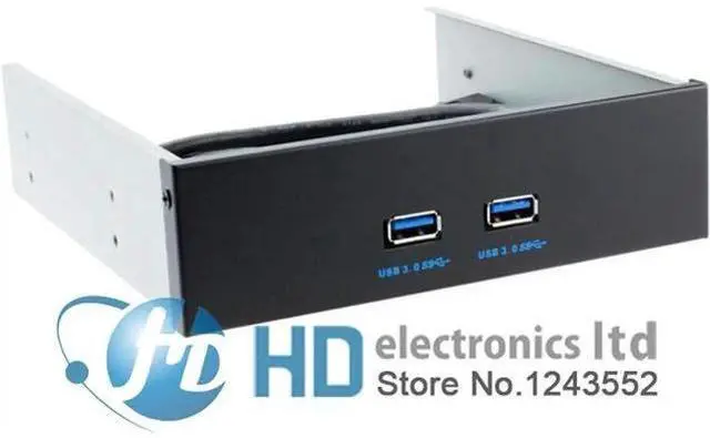 Main image of 20Pin Motherboard to USB 3.0 2 Ports Front Panel internal Bracket 4 5.25"