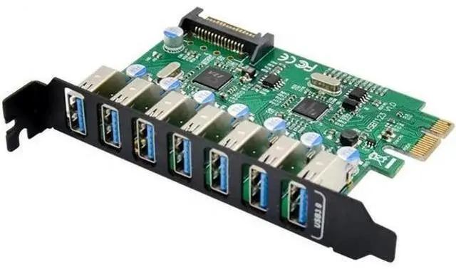 Main image of PCI-e usb 3.0 Expansion Card 7 port USB 3.0 PCI express Expansion Card pcie usb3.0 to pcie Adapter converter sata power supply