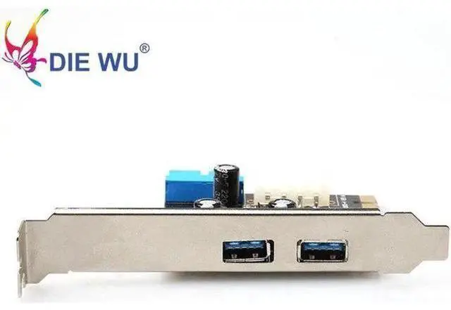 Alt view image 4 of 6 - New USB 3.0 PCI-E Expansion Card Adapter External 2 Port USB3.0 Hub Internal 20pin Connecter PCI-E Card TXB050