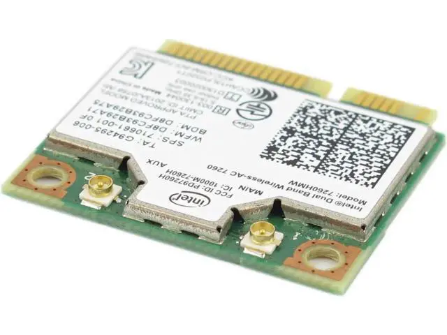 Alt view image 2 of 5 - Dual Band Wireless-AC 7260HMW Mini PCI-E BT4.0 Card Intel For HP SPS 710661-001