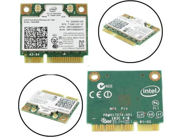 Alt view image 4 of 5 - Dual Band Wireless-AC 7260HMW Mini PCI-E BT4.0 Card Intel For HP SPS 710661-001