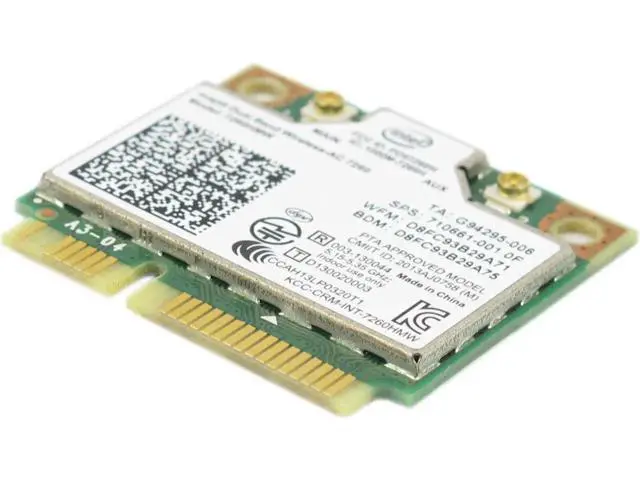 Alt view image 5 of 5 - Dual Band Wireless-AC 7260HMW Mini PCI-E BT4.0 Card Intel For HP SPS 710661-001