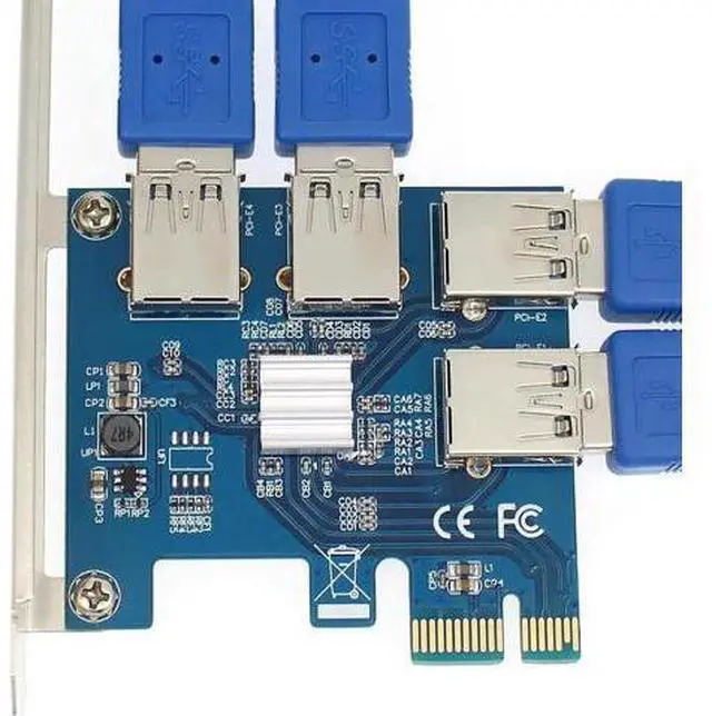 Alt view image 5 of 7 - PCIE 1 TO 4 PCI Express 1X Slots PCI-E X1 To PCI-E X16 Graphic Card Slot Riser Card Mini ITX To External 4 PCI-E Slot Adapter PCIe Port Multiplier Card For BTC LTC