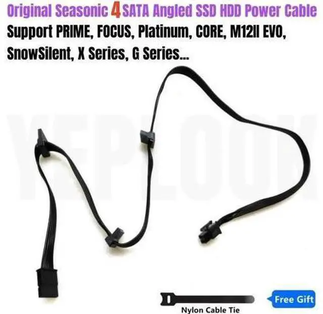 Main image of Original Seasonic 6Pin to 4 SATA Angled HDD SSD Power Cable for Seasonic CORE GM-650, GM-550, GM-500 Semi Modular Power Supply