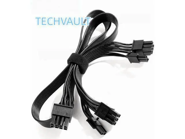 Alt view image 2 of 6 - PCIe 8Pin to 2x8Pin (6+2Pin) GPU Power Cable, 60+20CM 18AWG High Durability Cable, Compatible with CoolerMaster GX/MWE V2 Series (GX550, GX650, GX750, GX850, GX1050, GX1250) for Graphics Card