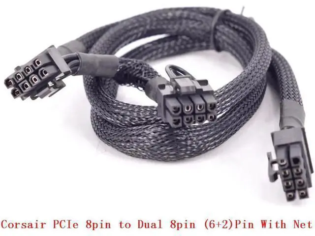 Alt view image 6 of 6 - PCI-e 8Pin to Dual 8Pin 6+2pin Braided Net Power supply Cable Graphics Card GPU Cable 8Pin for CORSAIR RM Series RM1000 RM850 RM750 RM650 RM550 RM450 CS Series CS450M CS550M CS650M CS750M CS850M