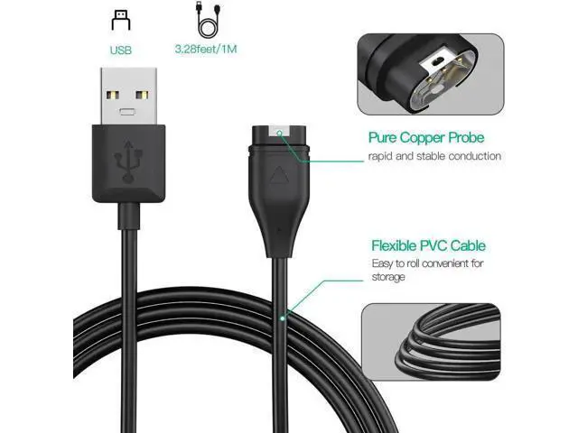 Alt view image 2 of 7 - Compatible for Garmin Watch Charger Cable (2 Pack)