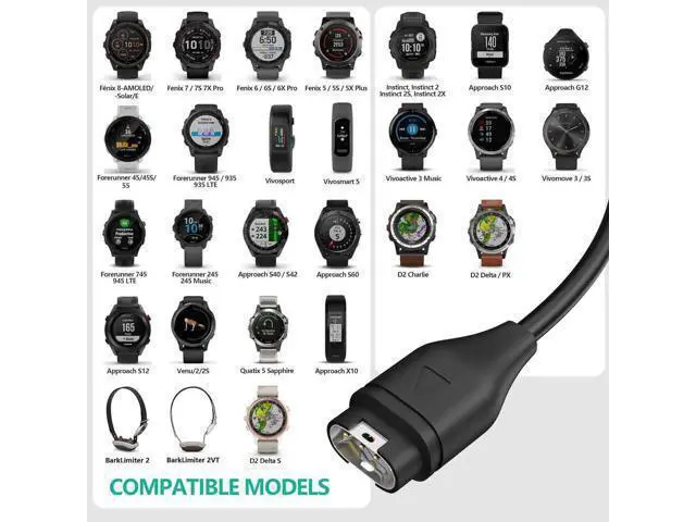 Alt view image 6 of 7 - Compatible for Garmin Watch Charger Cable (2 Pack)