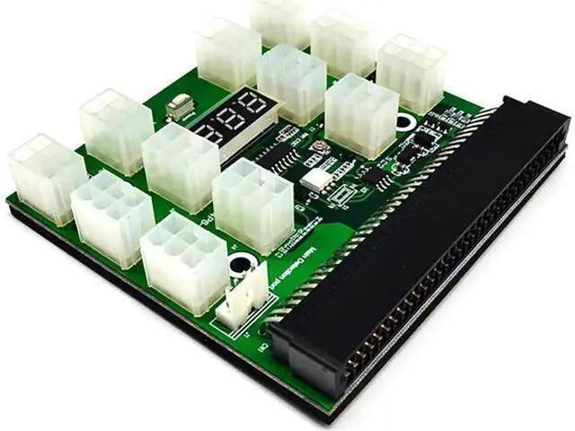 Alt view image 2 of 7 - PCI-E 12V 64Pin to 12x 6Pin Power Supply Server Adapter Breakout Board for HP 1200W 750W PSU Server GPU BTC Mining