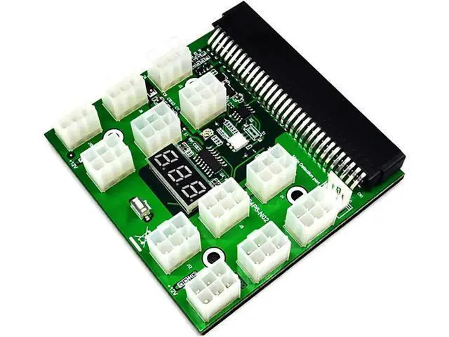 Alt view image 3 of 7 - PCI-E 12V 64Pin to 12x 6Pin Power Supply Server Adapter Breakout Board for HP 1200W 750W PSU Server GPU BTC Mining