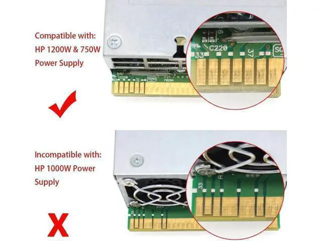 Alt view image 5 of 7 - PCI-E 12V 64Pin to 12x 6Pin Power Supply Server Adapter Breakout Board for HP 1200W 750W PSU Server GPU BTC Mining